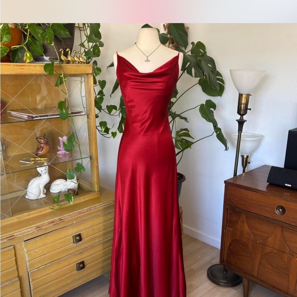 Ralph Lauren Red Satin Maxi Dress